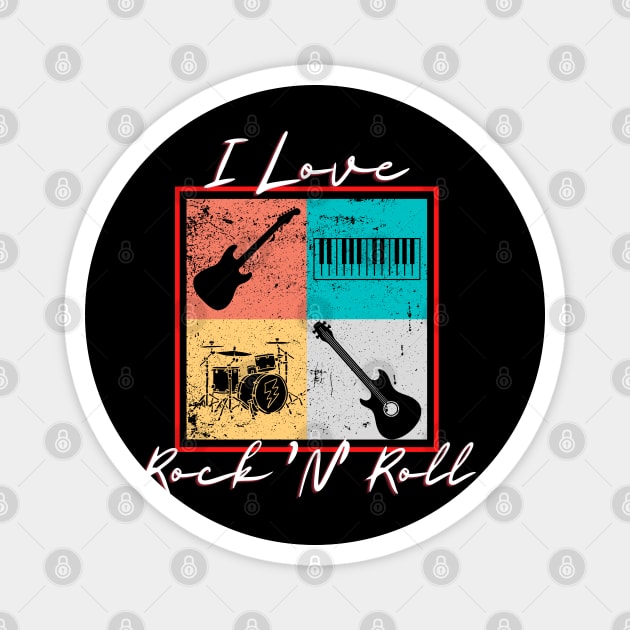 I Love Rock 'N' Roll Magnet by Kenny The Bartender's Tee Emporium